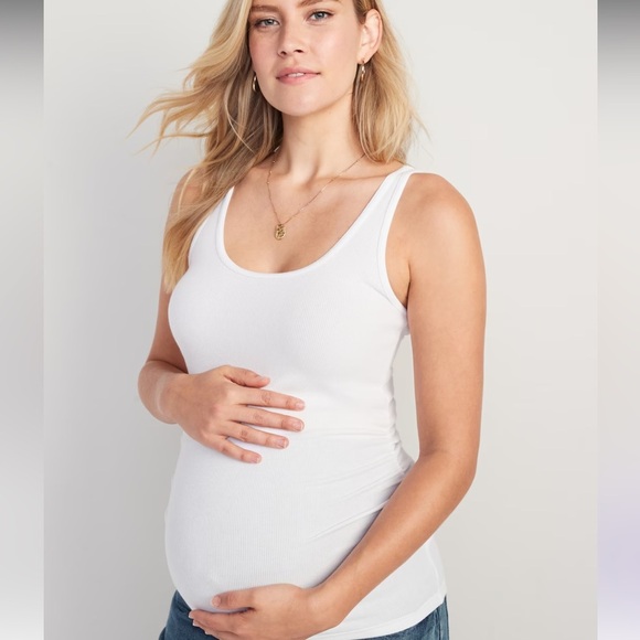 Old Navy Tops - Old Navy • Maternity First-Layer Rib-Knit Side-Shirred Tank Top White